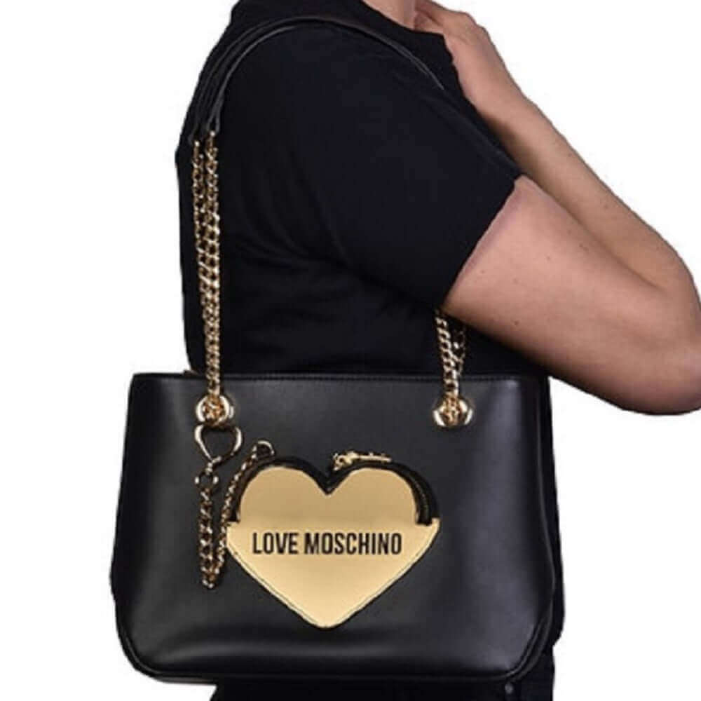 Love Moschino Borsetta media shopper clip cuore